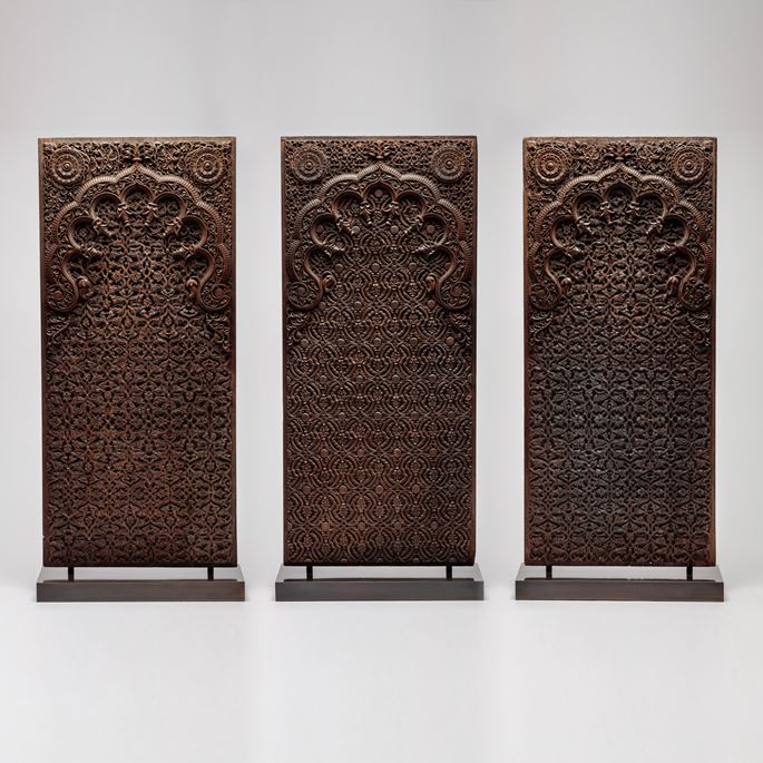 Three Anglo-Indian Carved Wood Panels | MasterArt